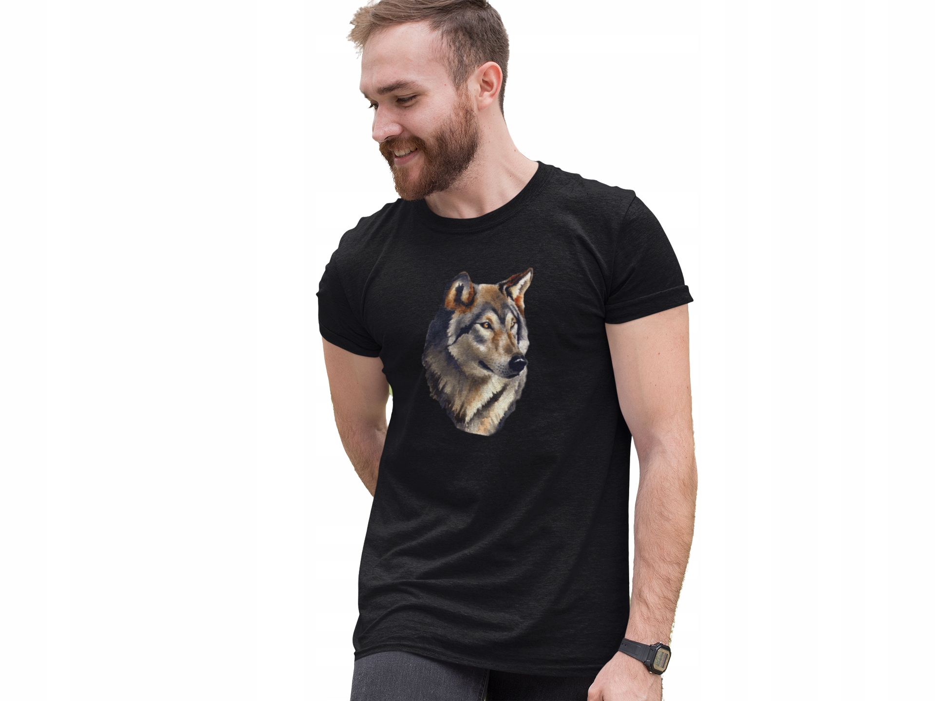 

T-Shirt Koszulka Z Wilkiem, Wilk Prezent Czarna XL