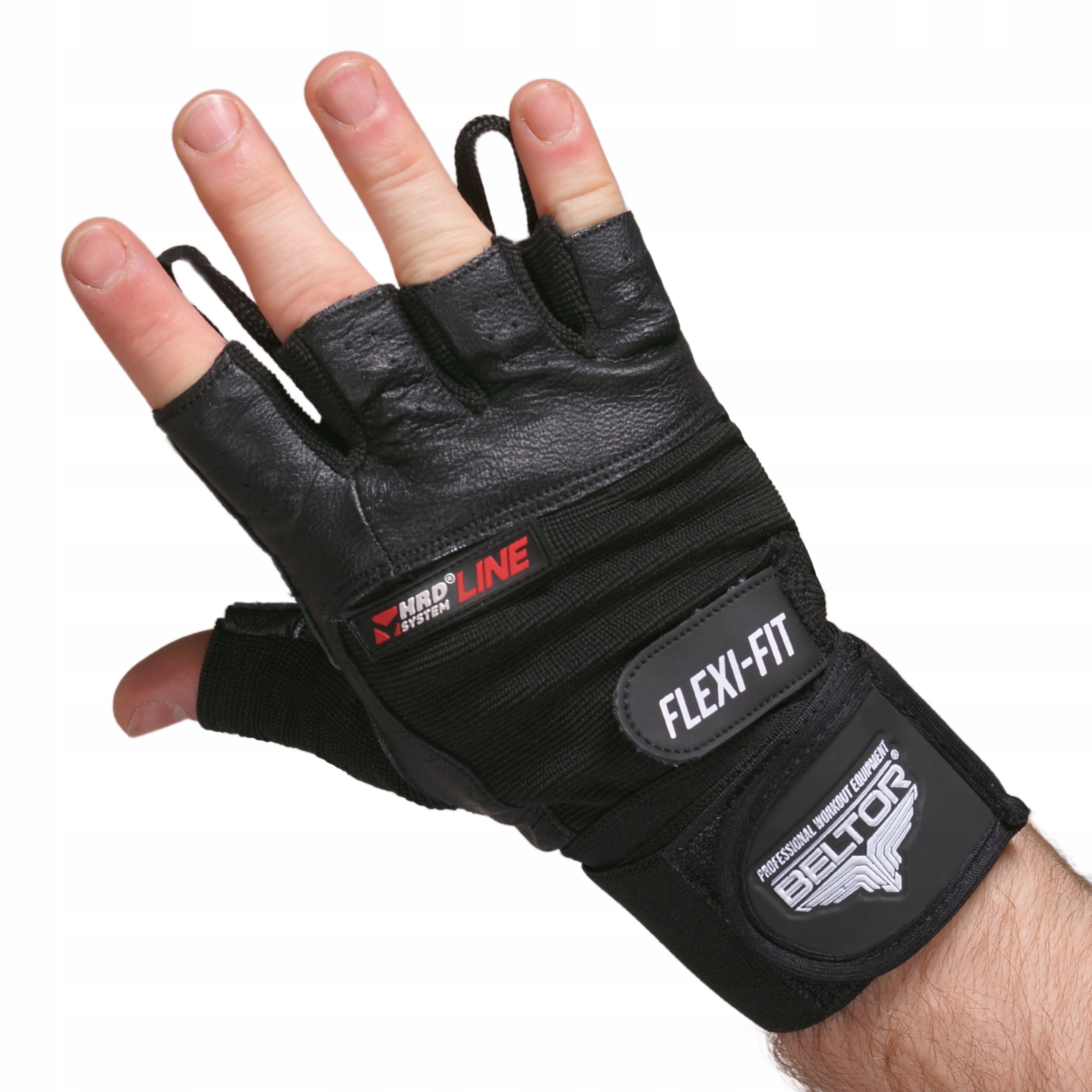 BELTOR SKÓRZANE RĘKAWICZKI TRENINGOWE NA SIŁOWNIE FLEXI FIT ROZMIAR XL Kolekcja Rękawice Flexi-Fit HRD System