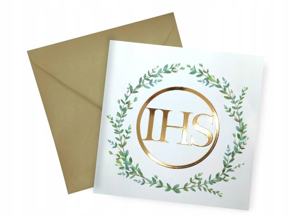 KARNET KW KOMUNIA LIŚCIE LAKIER 3D