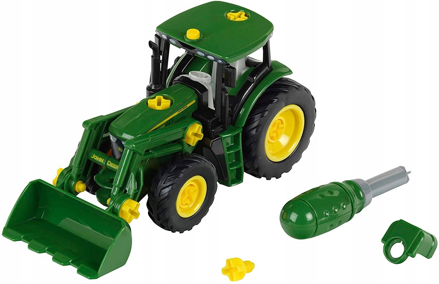 Адвент-календарь Theo Klein John Deere 6215R, сборный трактор 1:24 с плугом — фото 4