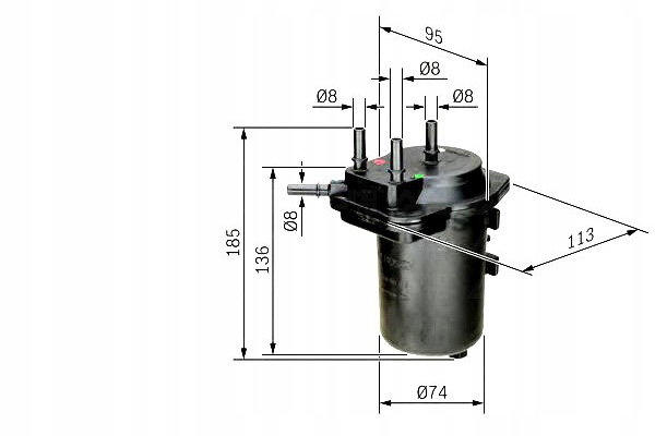 ФІЛЬТР ПАЛИВА BOSCH 8200186217 8200458420 Mgc1690 M