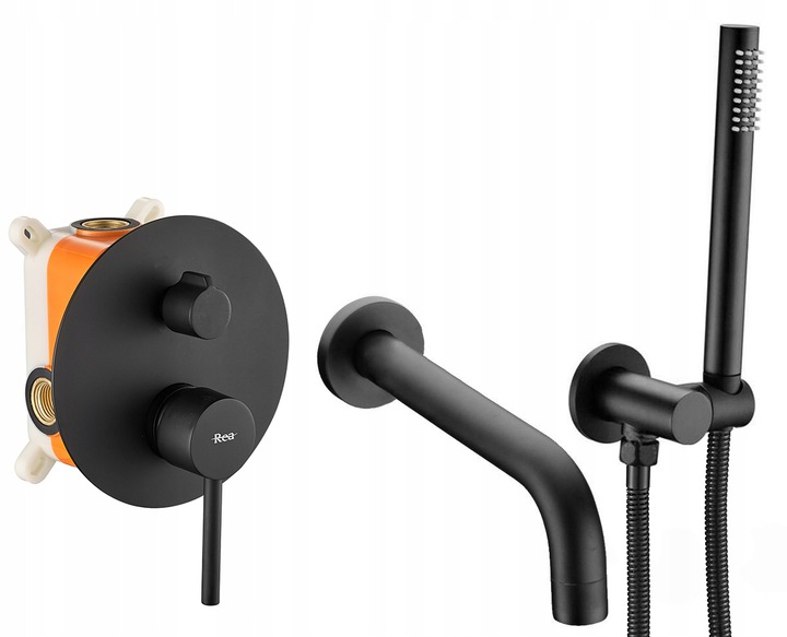 

Bateria wannowa podtynkowa Lungo Black Czarny Rea