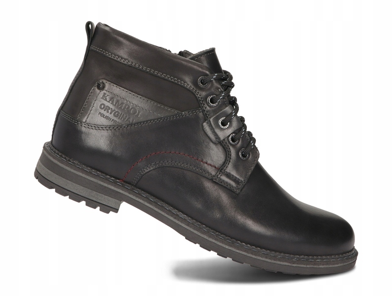 TRZEWIKI ZIMOWE BUTY POLSKIE SKÓRA 152 CZARNY 48 Marka Kampol
