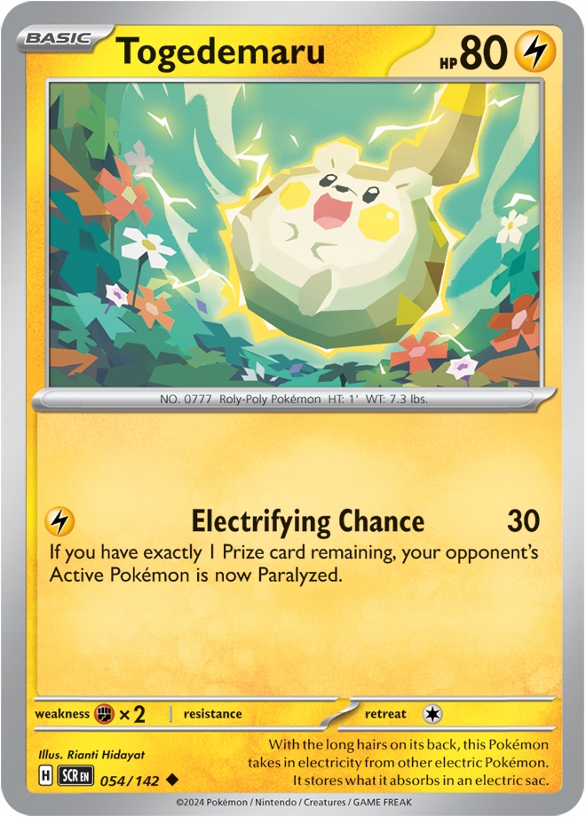 Oryginalna Karta Pokemon Togedemaru (scr 054)