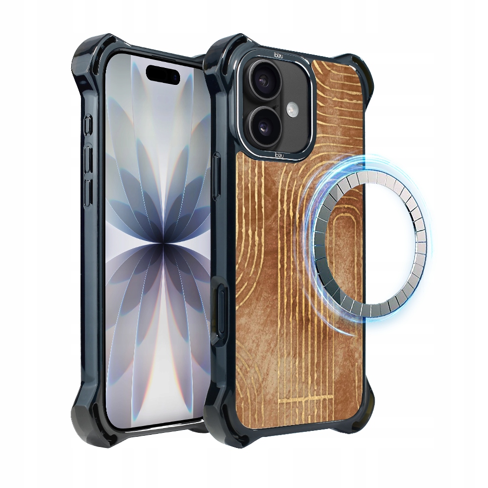 Pouzdro pro iPhone 17 Ibizu DropGuard Ultra s MagSafe, Boho, Geometrické linie