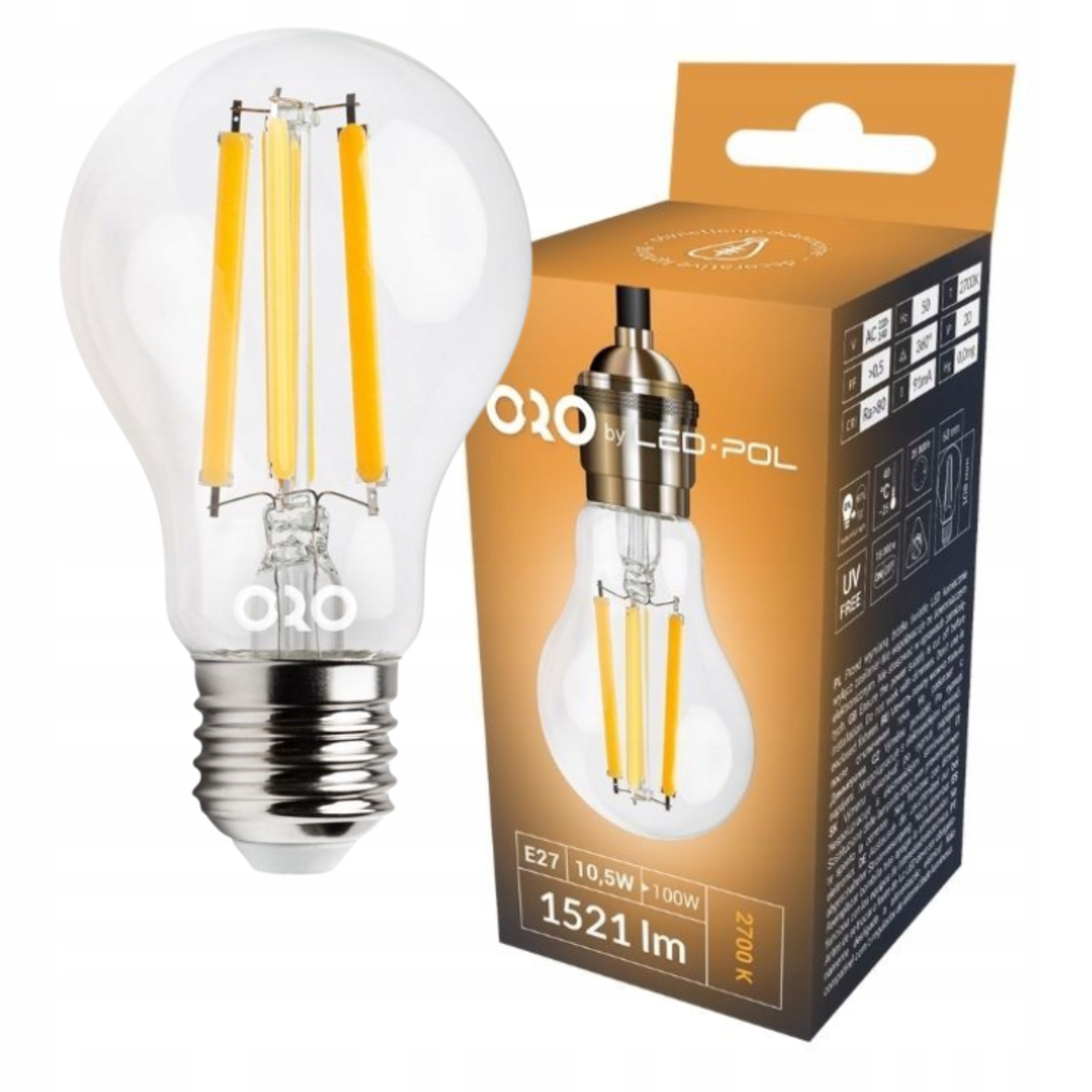 

Żarówka Led E27 Claro 10,5W 1521LM Dzienne Światło