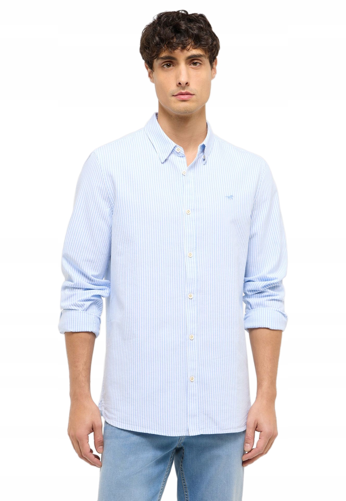 Pánská Ležérní Košile S Dlouhým Rukávem, Pruhovaná, Bavlněná, Regular Mustang