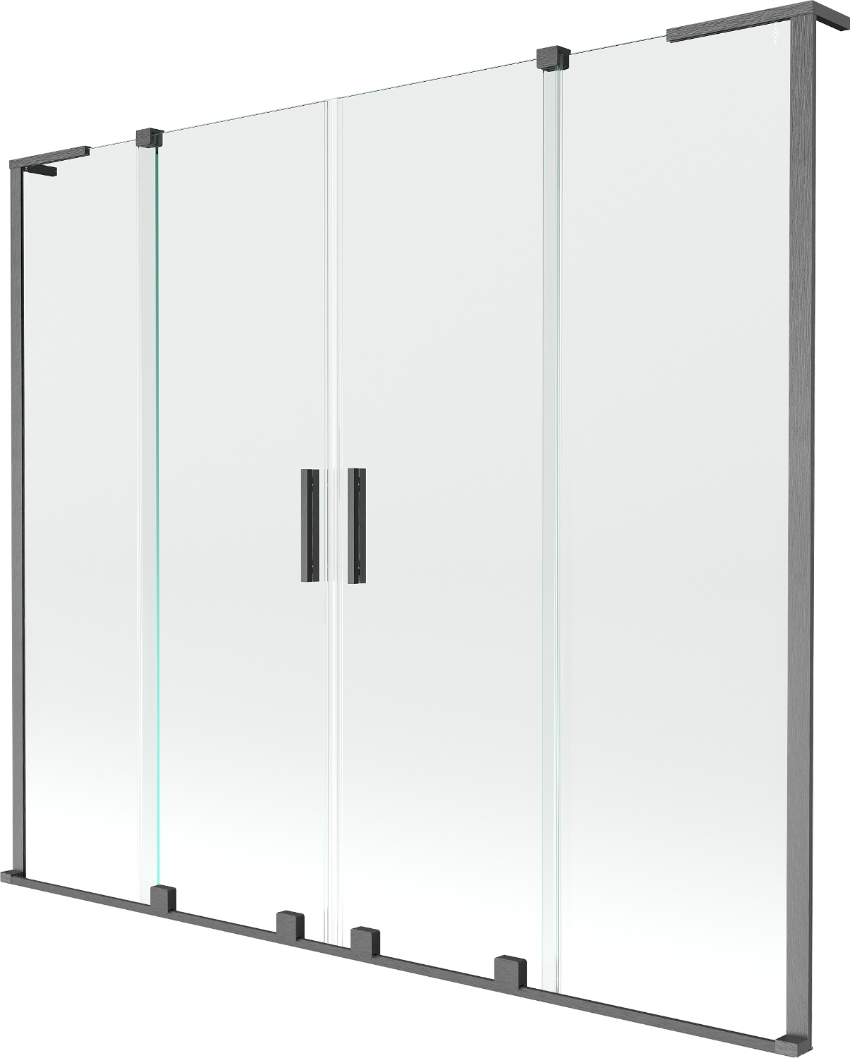 Mexen Velar L Duo dvoukřídlý sprchový zástěna 170x150 cm, průhledná