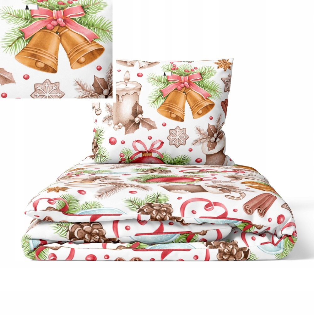 Sada Povlečení Vánoční 160x200 2x70x80, 100% Bavlna, 140 g/m2, vzor
