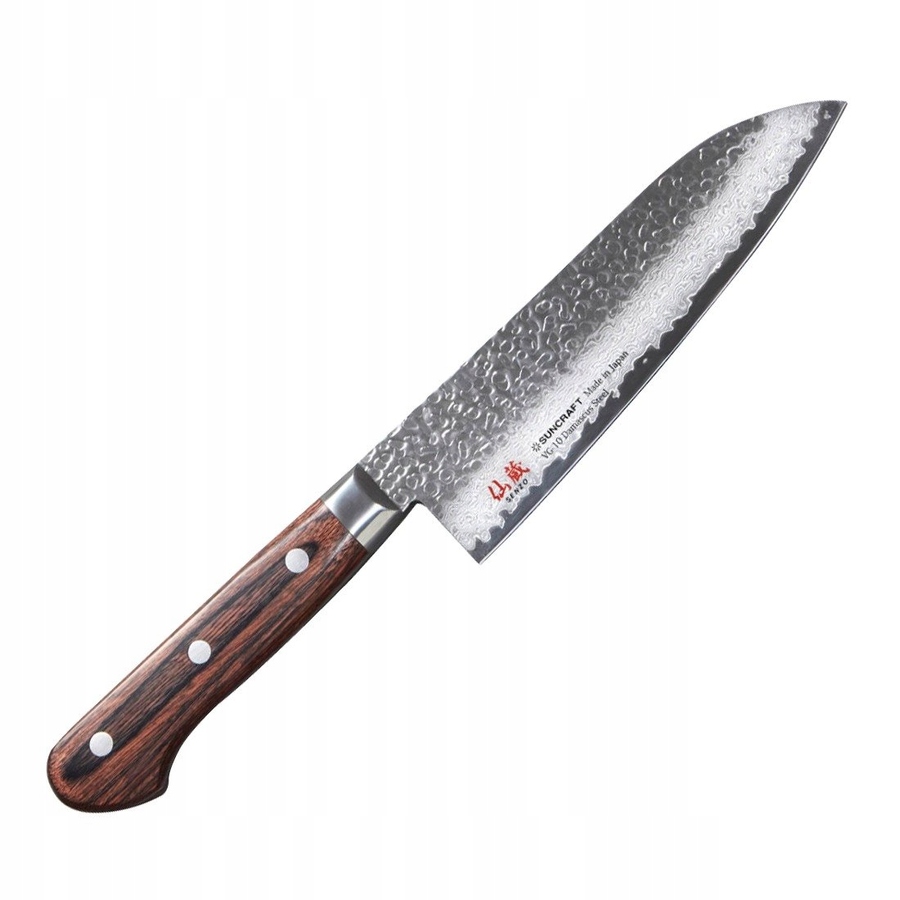 Kuchynský nôž Suncraft Senzo Universal Santoku 165 mm z Damaškovej ocele