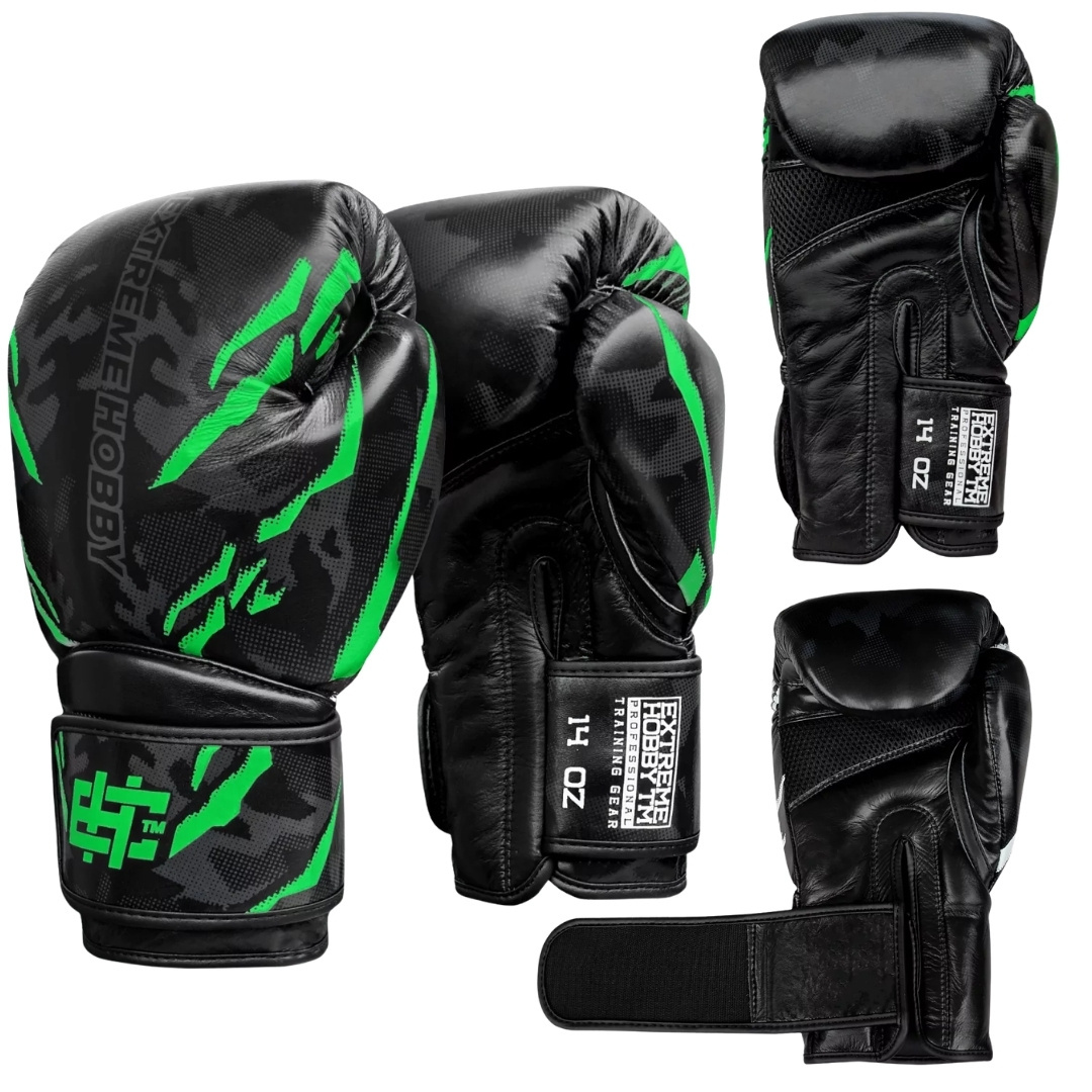 Rękawice bokserskie Extreme Hobby Black Panther Zielony r. 14oz