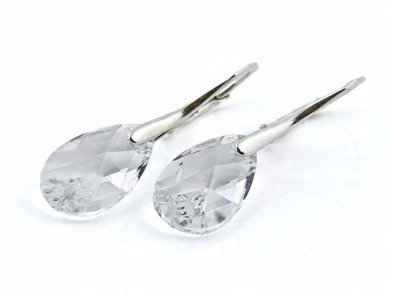 

Srebrne Kolczyki 925 z kr. Swarovski Migdał 16mm C