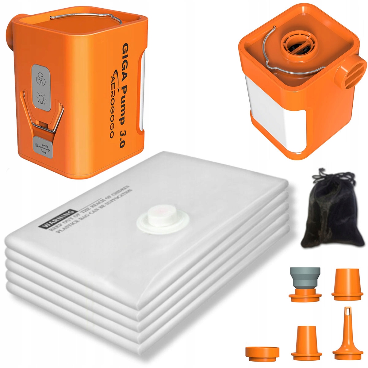 5 x Vakuový Sáček na balení malá akumulátorová pumpa Aerogogo 3.0