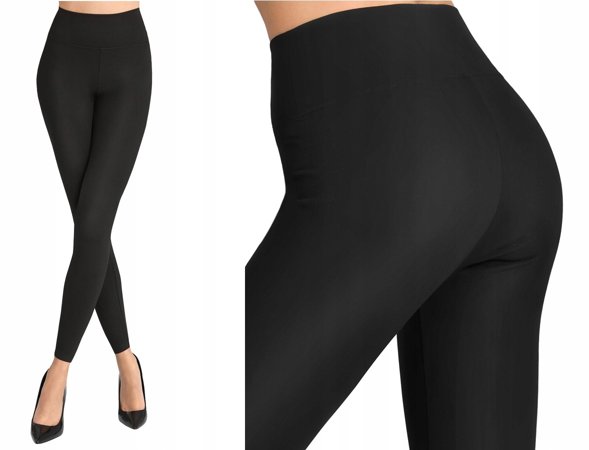 Dámské elastické legíny s širokým pasem Marilyn 853 Active Černé M