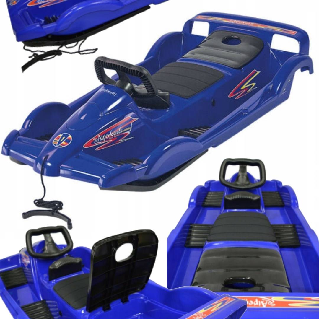 Sanki Nartosanki Alpen Gaudi Double Race Niebieskie Plastikowe dla Dzieci