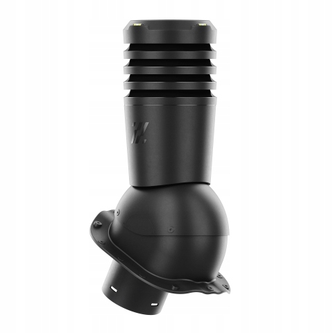 Větrací komín Ecoline pro plechovou střešní krytinu, profil G, průměr 125 mm, černý
