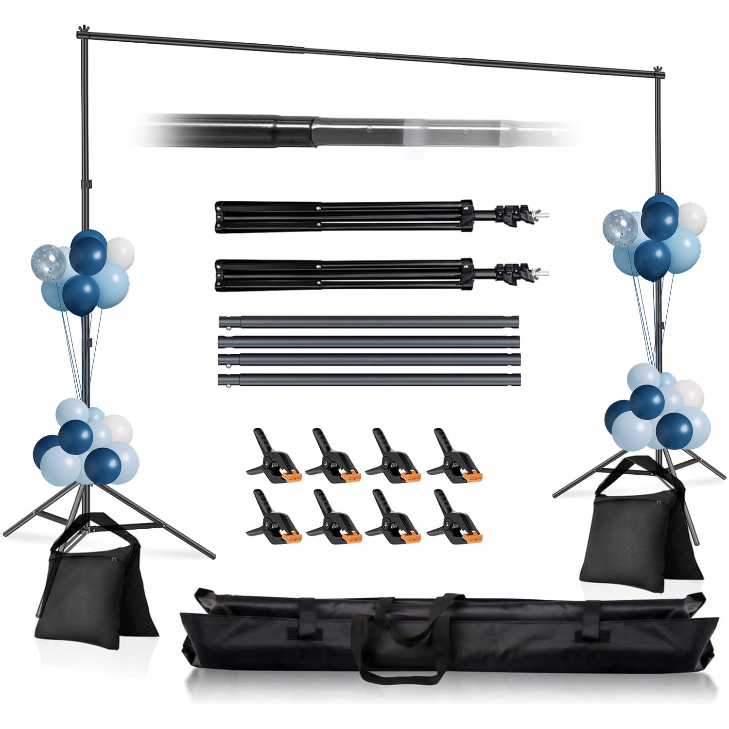 Stativ Pro Fotografické Pozadí Sada Pro Studio 210X300 CM Svorky Pouzdro
