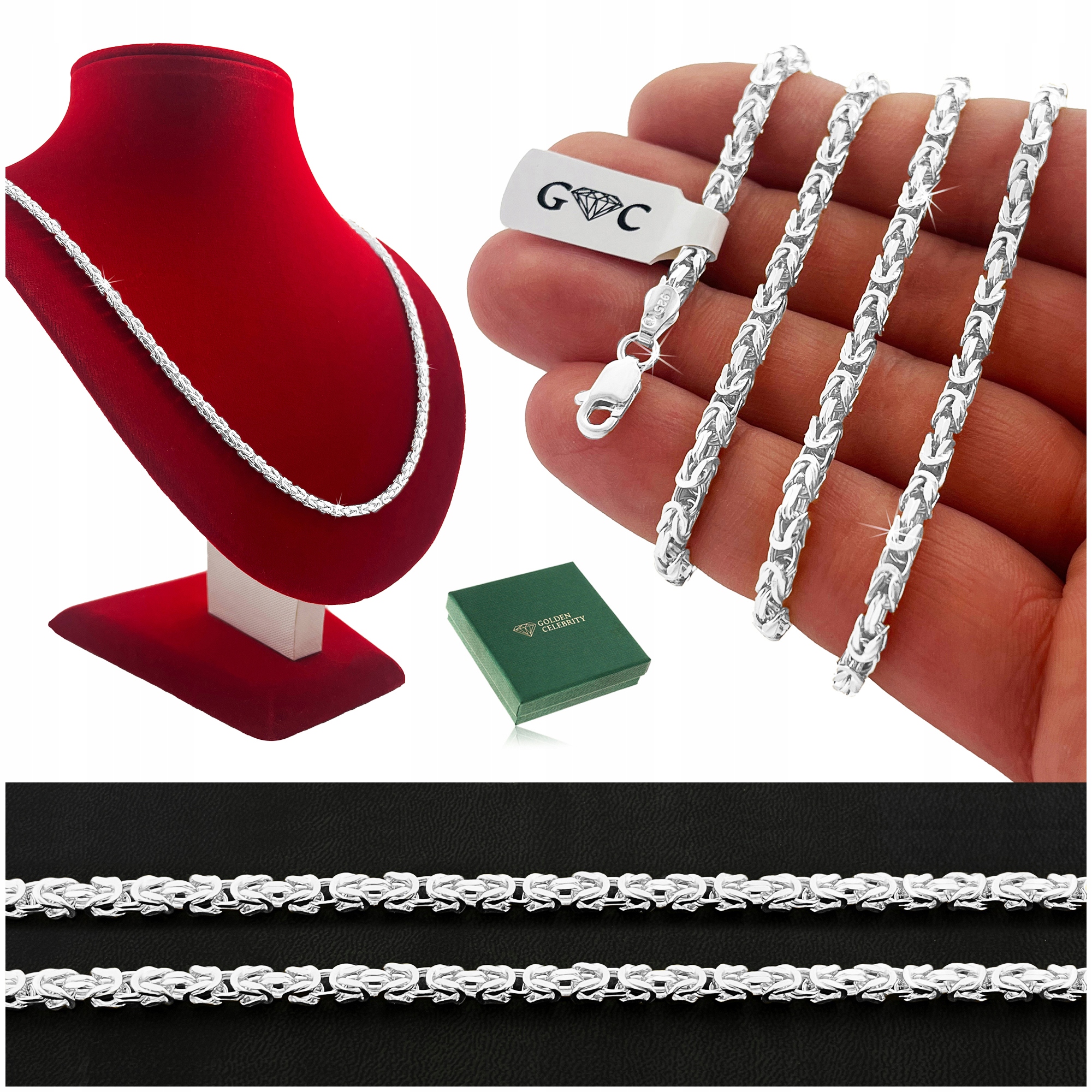 Tlustý Stříbrný Řetízek Dámská Královská Vazba Stříbro 925 60 cm/2,8 mm Dárek