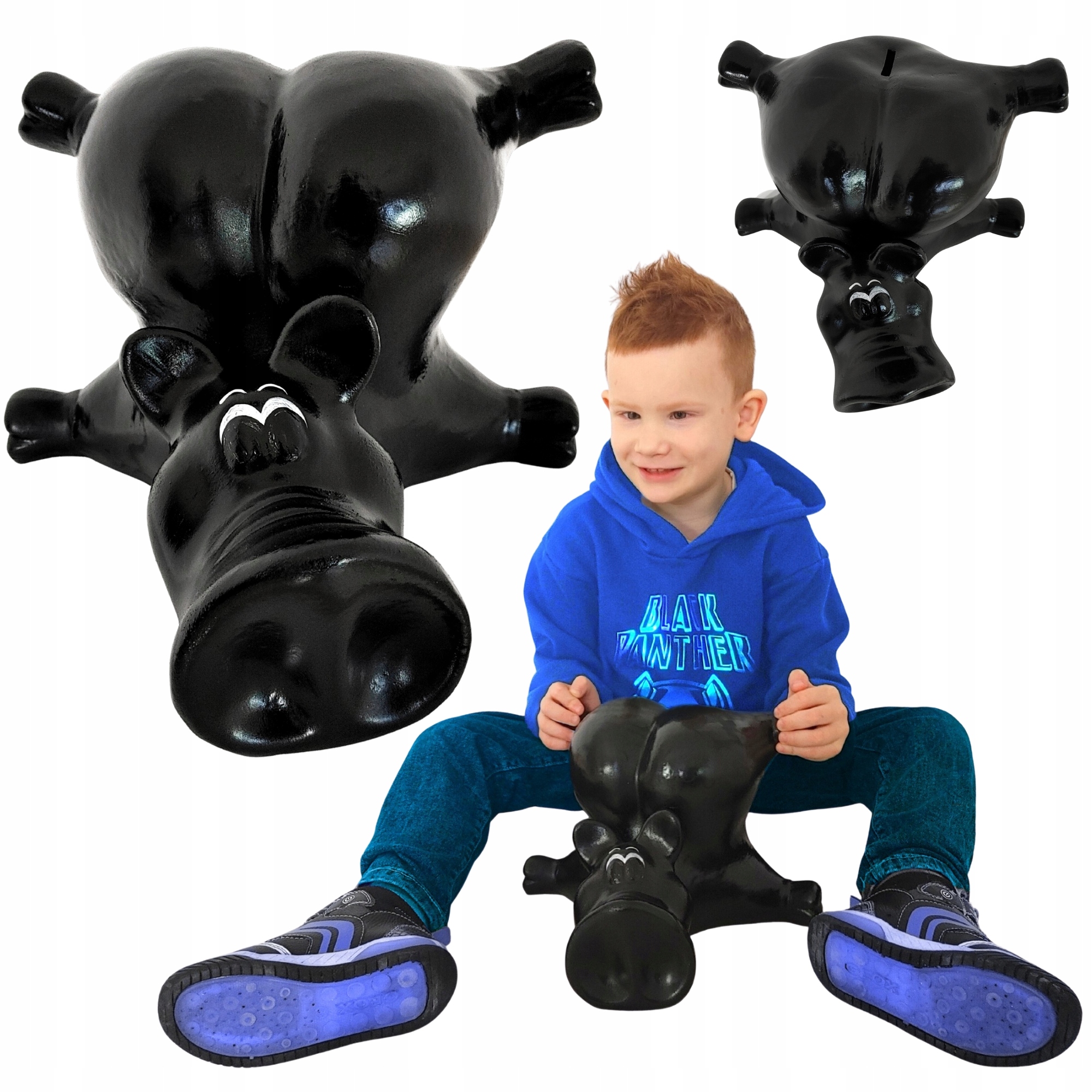 Velká pokladnička Černé prasátko k rozbití Gigant keramická Bez Otevírání