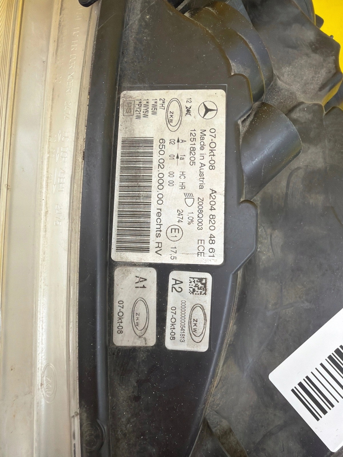 light right front Mercedes GLK W204 A2048204861 2008-2012 normal