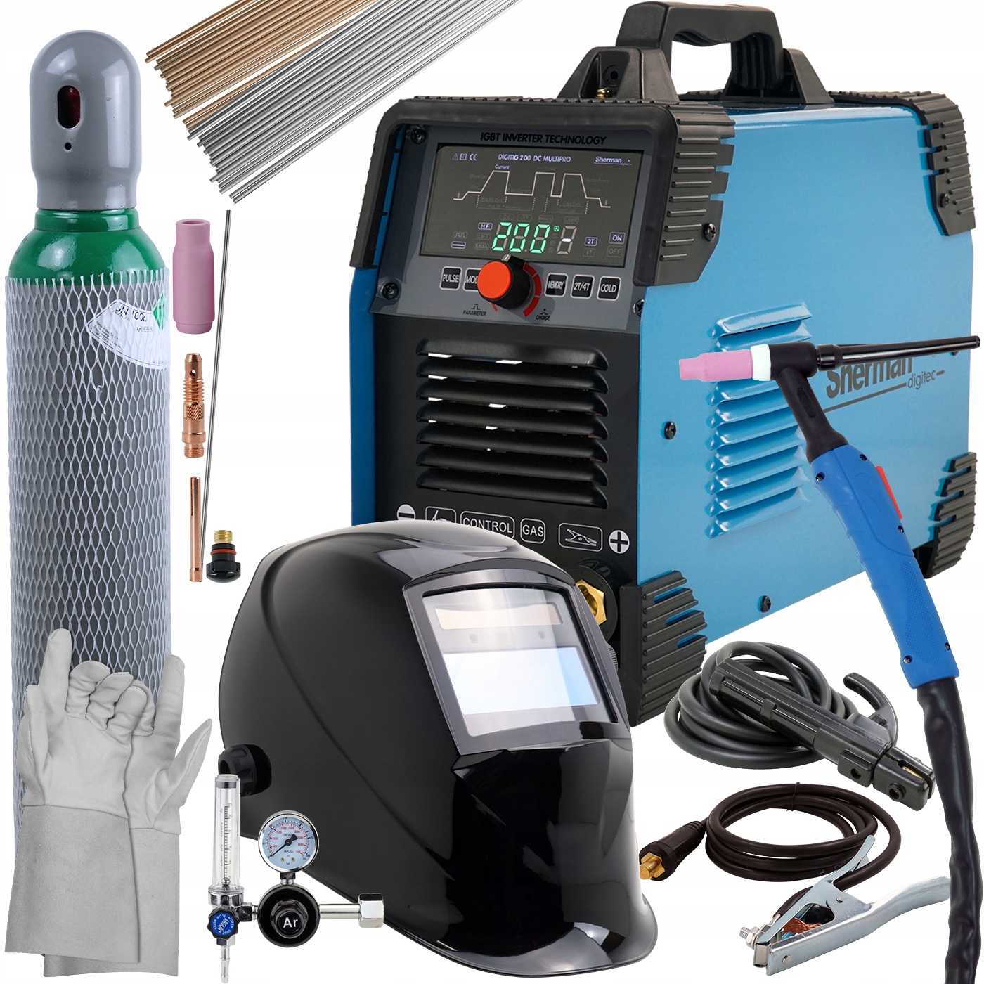 Spawarka inwertorowa TIG DC 200 Puls MMA HF 230V