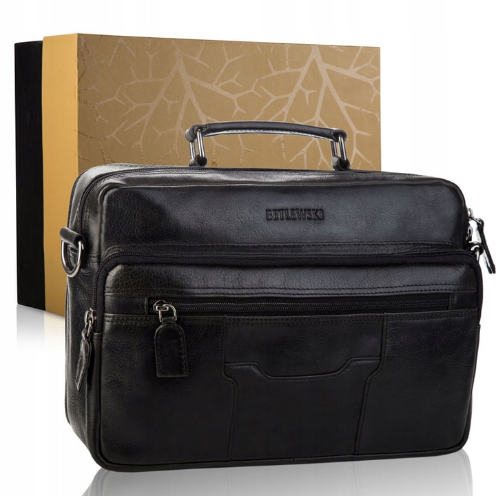 

Skórzana torba męska Betlewski duża ramię skóra