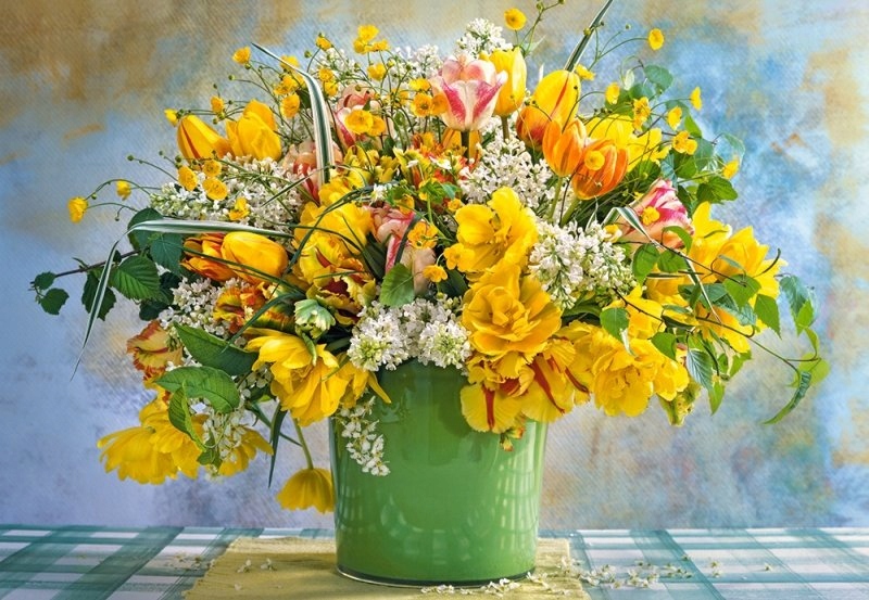 

Puzzle Kwiaty Wazon Przyroda Bukiet 9+ 1000 Castor