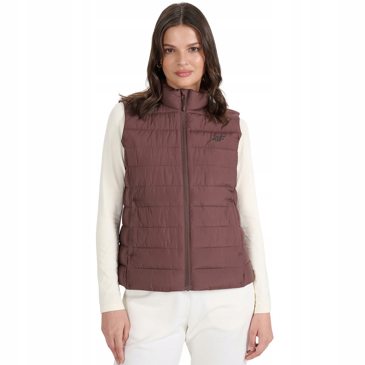 Dámská vesta 4F F218 tmavě hnědá 4FWAW25TVJAF218 80S L