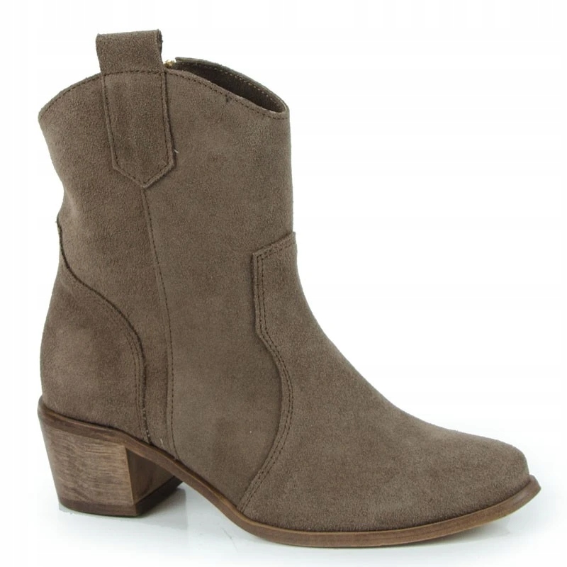 Laroni 3305/2/W Kotníkové Boty Klocek Kůže Semiš Béžová 39