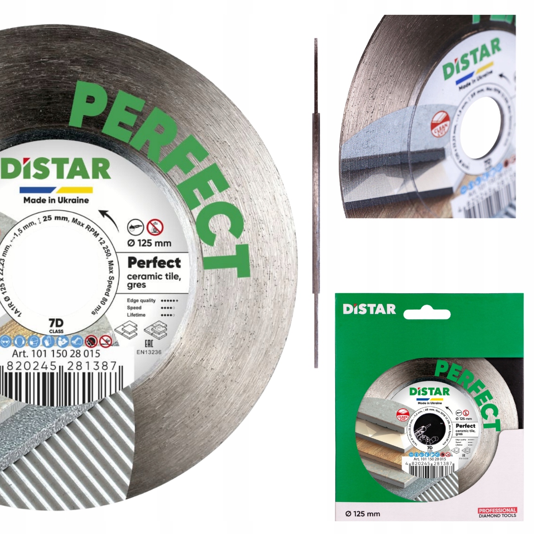 Tarcza diamentowa do ciecia Distar Perfect 125 x 22,23mm ceramika gres
