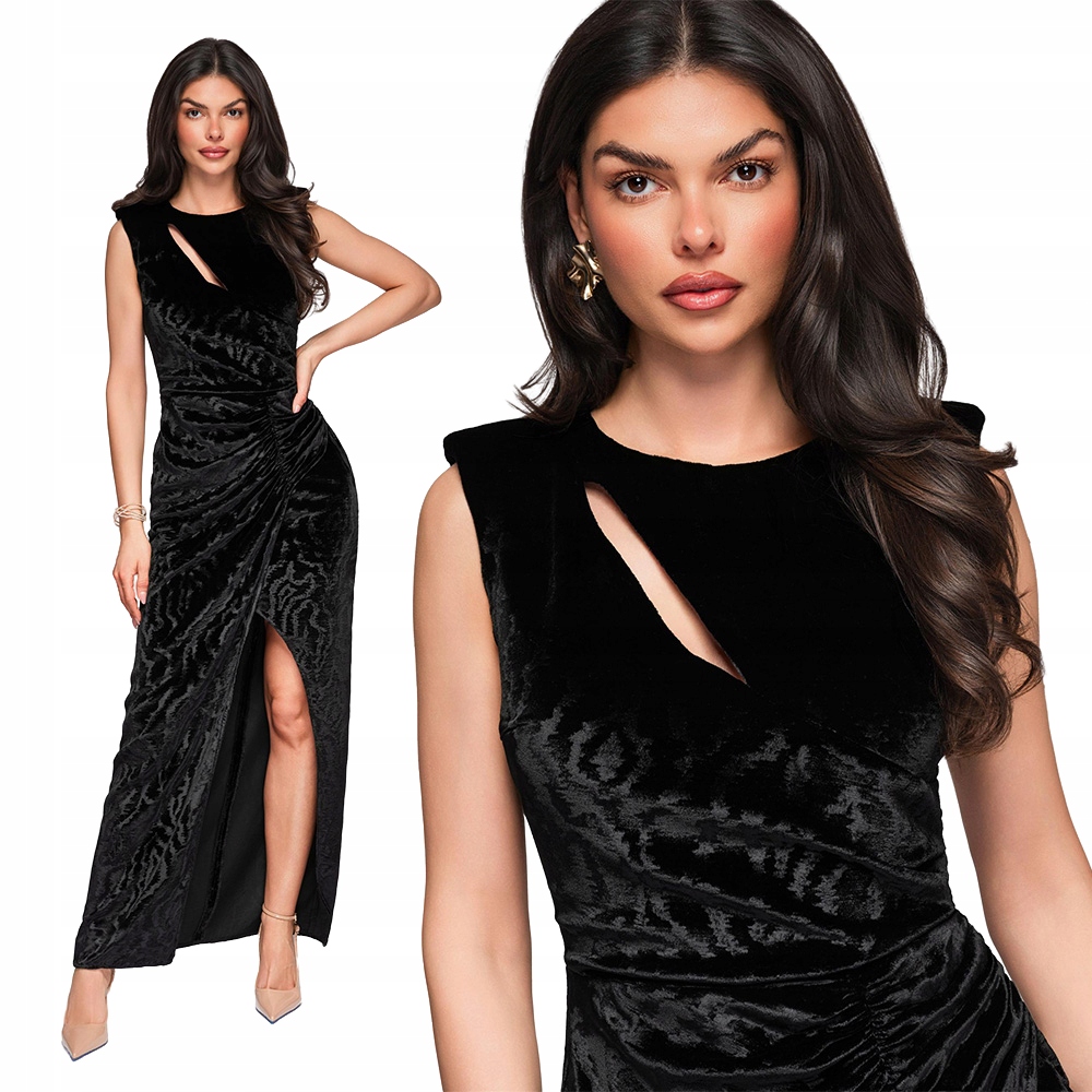 Módní černá šaty LaRica LA-OM-DLR290, velikost L