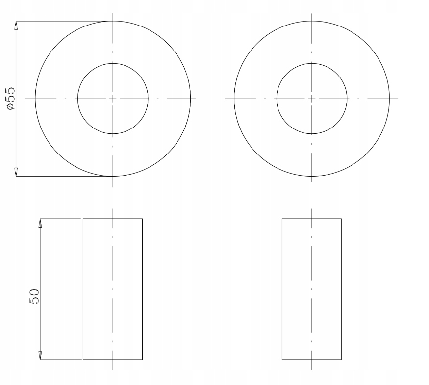 ZESTAW MASKUJĄCY 2 ROZETY POJEDYŃCZE TULEJE CZARNY Typ inny