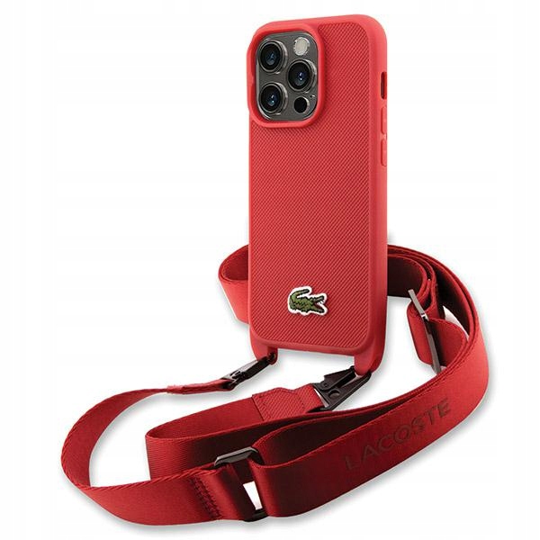 Lacoste LCHCP14LSPVCR Hardcase Iconic Petit Pique Crossbody do iPhone 14 Pro Czerwony