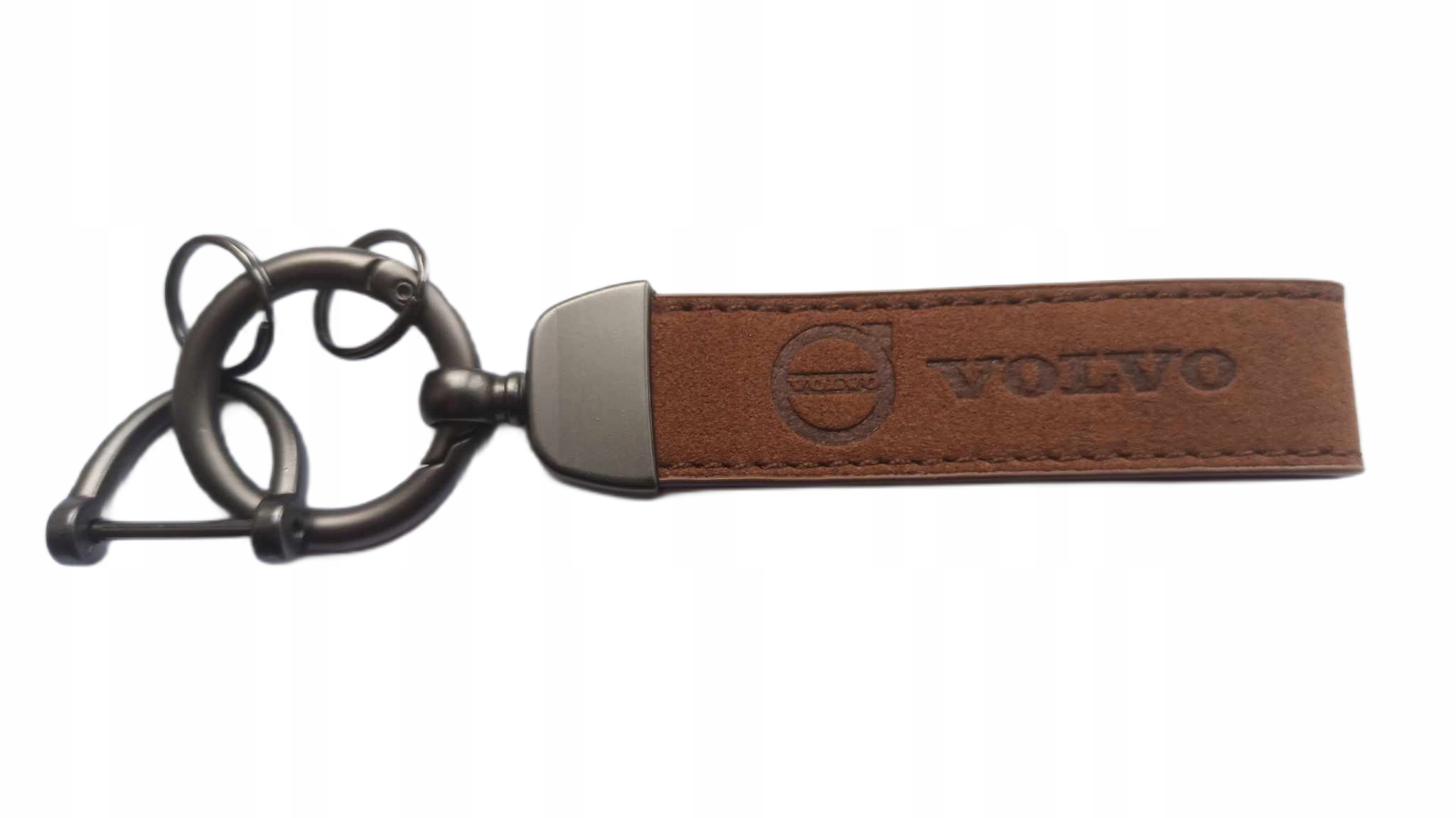 Volvo Brelok Breloczek Skóra Alcantara Brąz