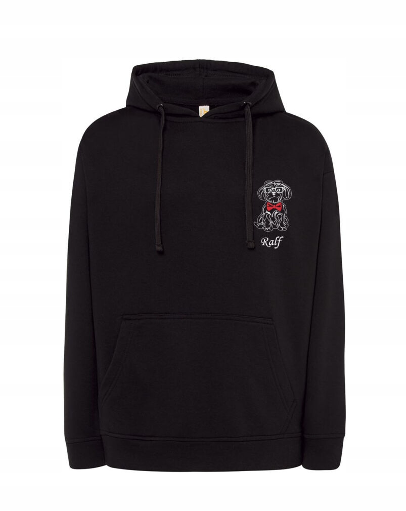 Mikina S Maltézákem Jméno Psa Výšivka Over Size Černá XXL Dárek K Narozeninám