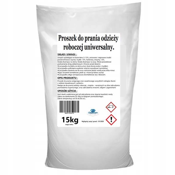 Cleanhom Proszek do prania odzieży roboczej 15kg do użytku profesjonalnego