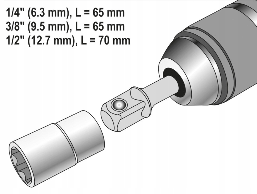 REDUKCJE ADAPTERY DO WKRĘTARKI NASADEK 1/4 3/8 1/2 Marka Falon-Tech