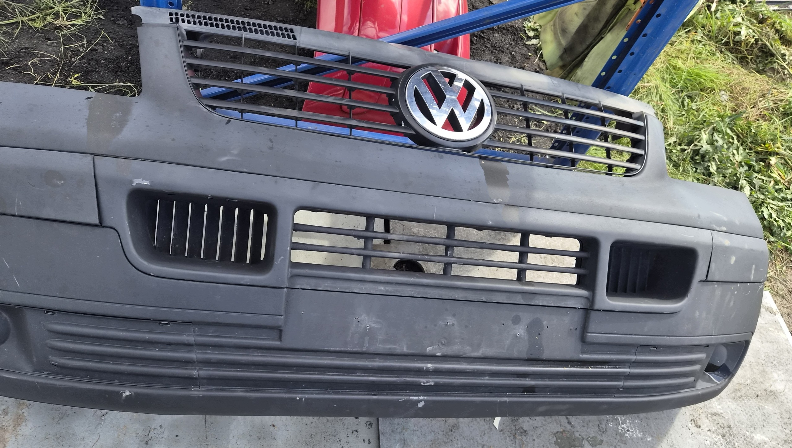 VW T5 front bumper front Transporter black grey struktura