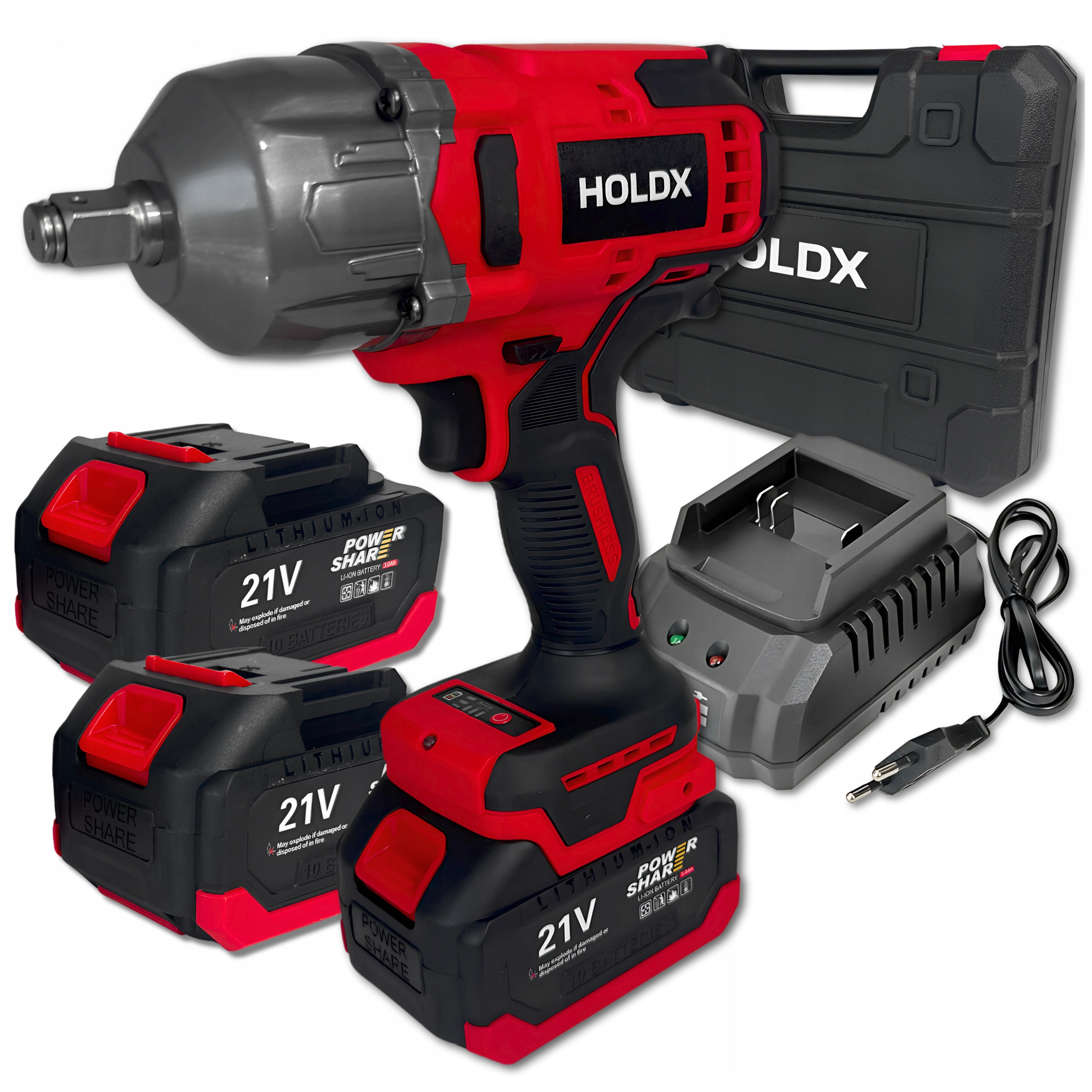 Akumulátorový Rázový Utahovák Bezkartáčový, Sada 2X Elektrický Akumulátor