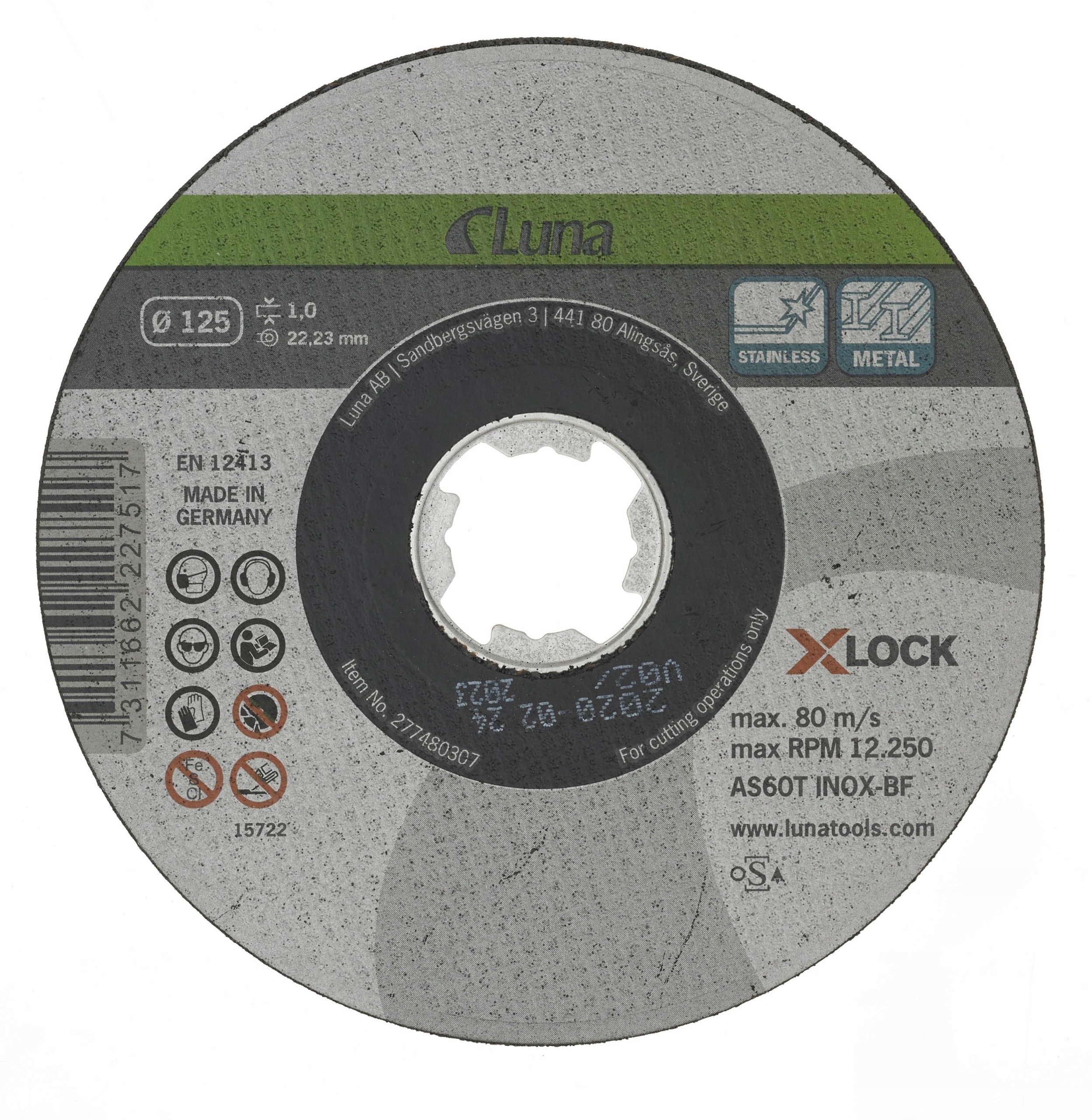 

Tarcza ścierna trnąca X-lock 125 1mm bezżelazowa