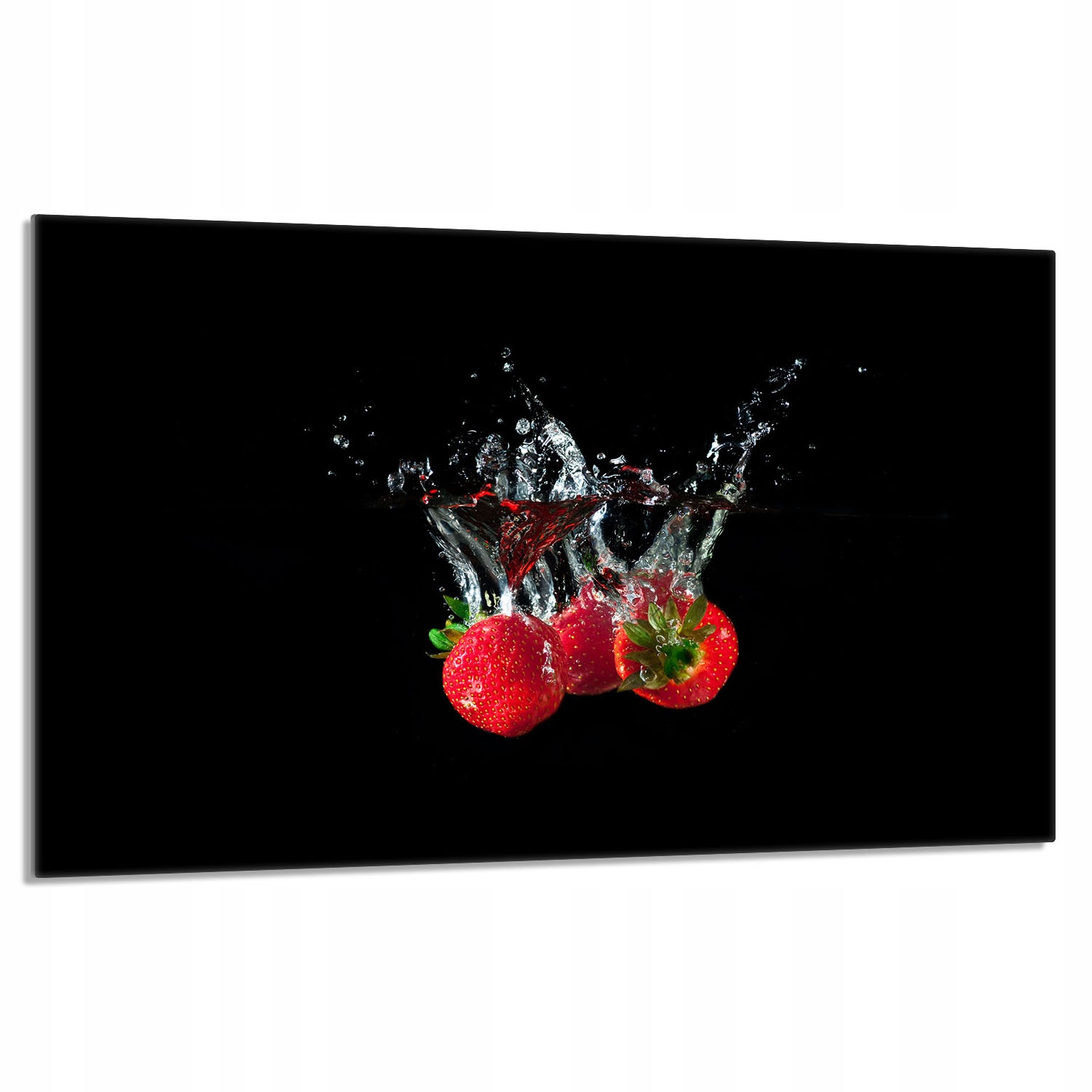 Skleněná ochranná deska na sporák 80x52 Jahody Do Kuchyně