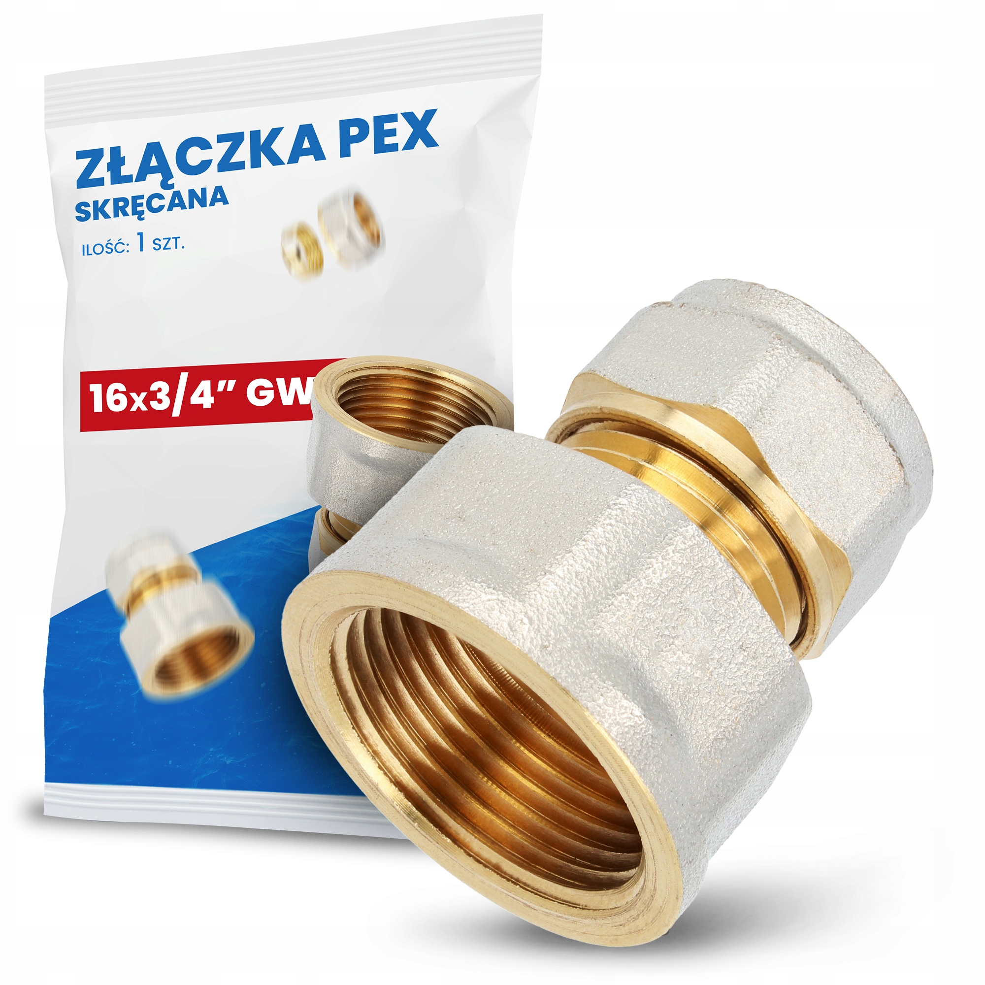 

Złączka Pex Alupex Skręcana Nypel Mufa 16x3/4'' Gw