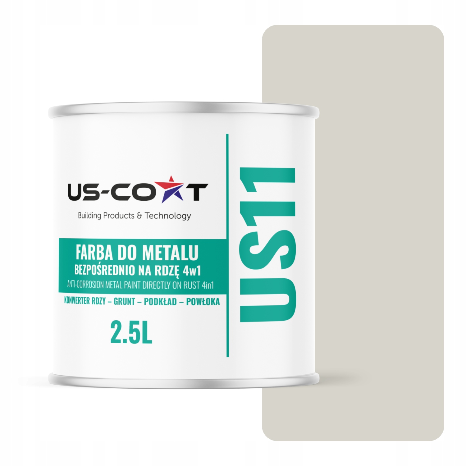 Antikorózna Farba Na Kov Na Hrdzu 4v1 Biela Šedá Ral 9002 Lesk 2,5L