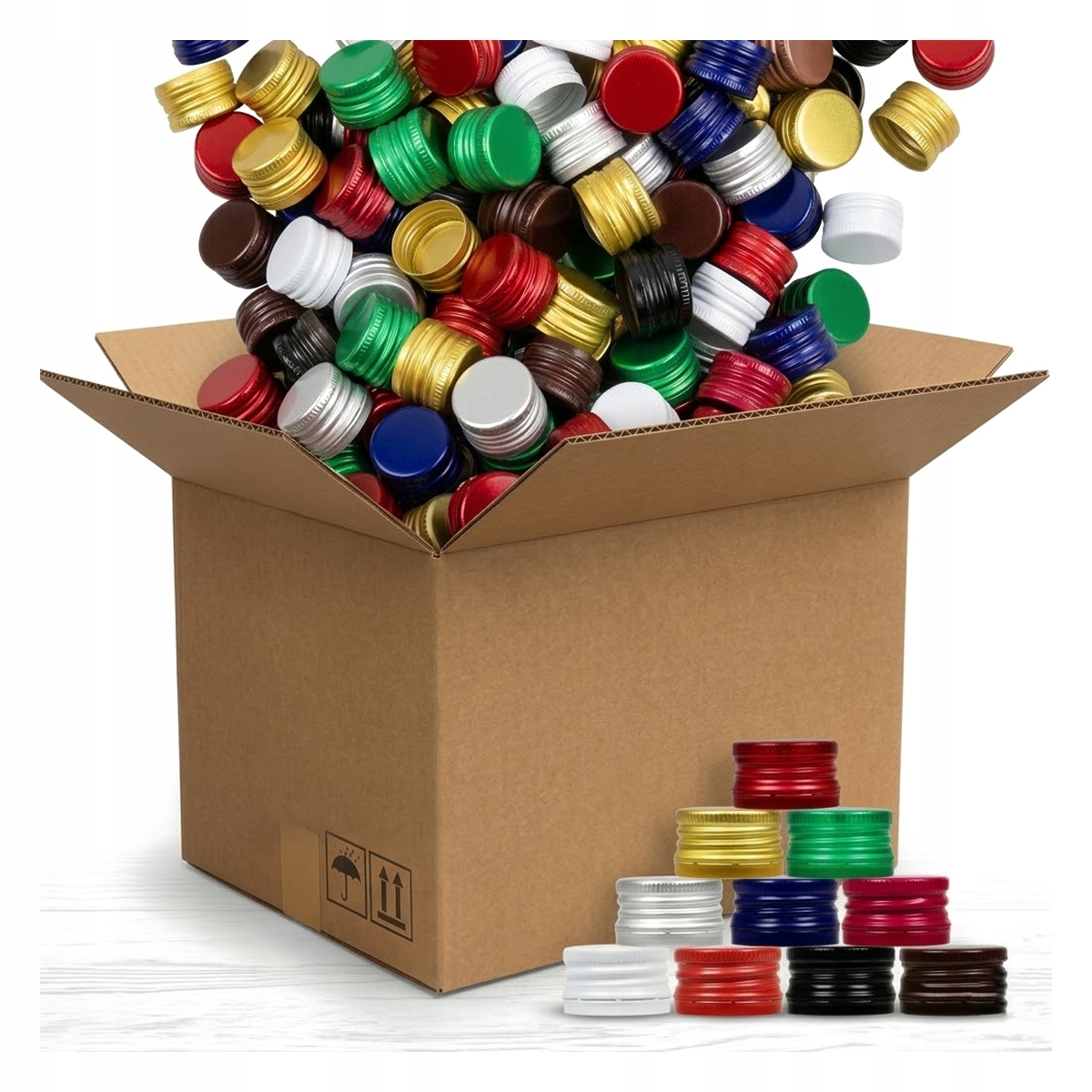 500 x Šroubovací Víčka Na Lahve Aluminiové 28X18 Šroubovací Víčko Na Láhev Fi 28 Barev