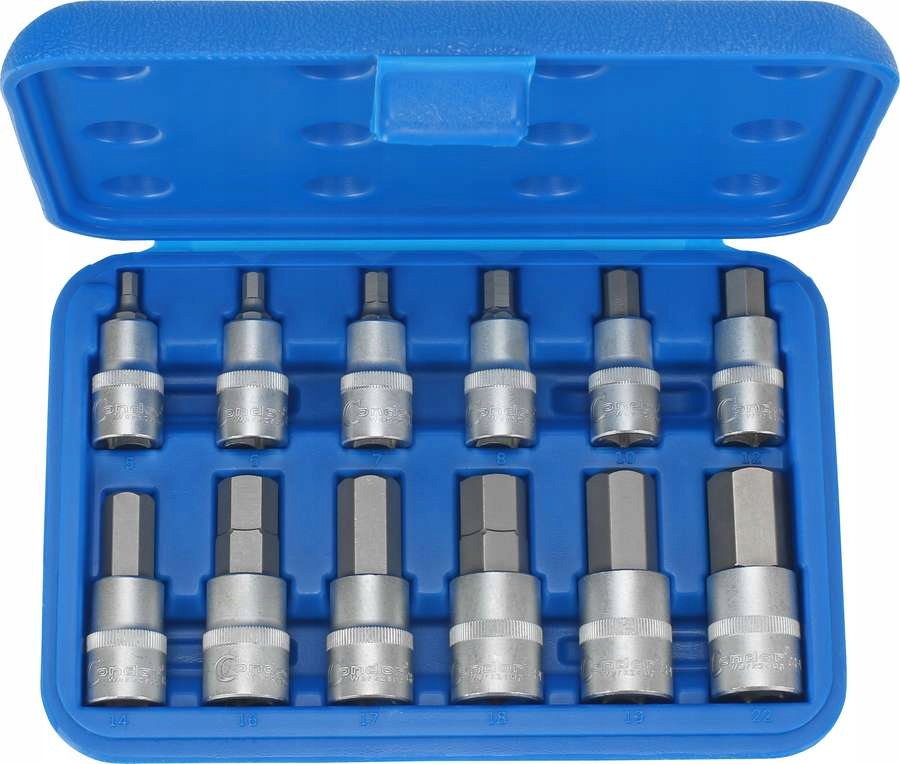 Imbusové nástavce 5-22 mm, 1/2", 12 ks