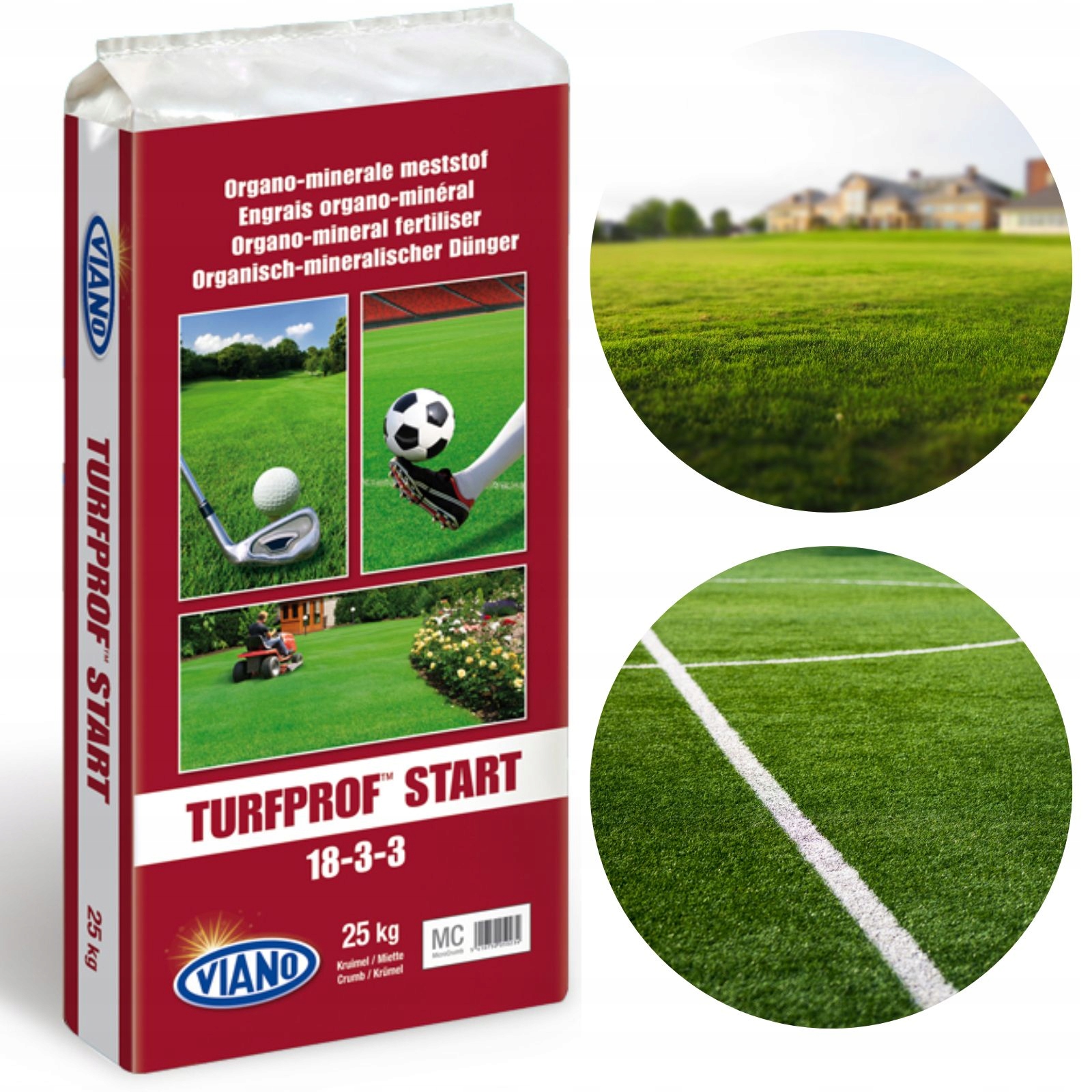 Organické hnojivo pro trávy Viano Start 25 Kg 18-3-3