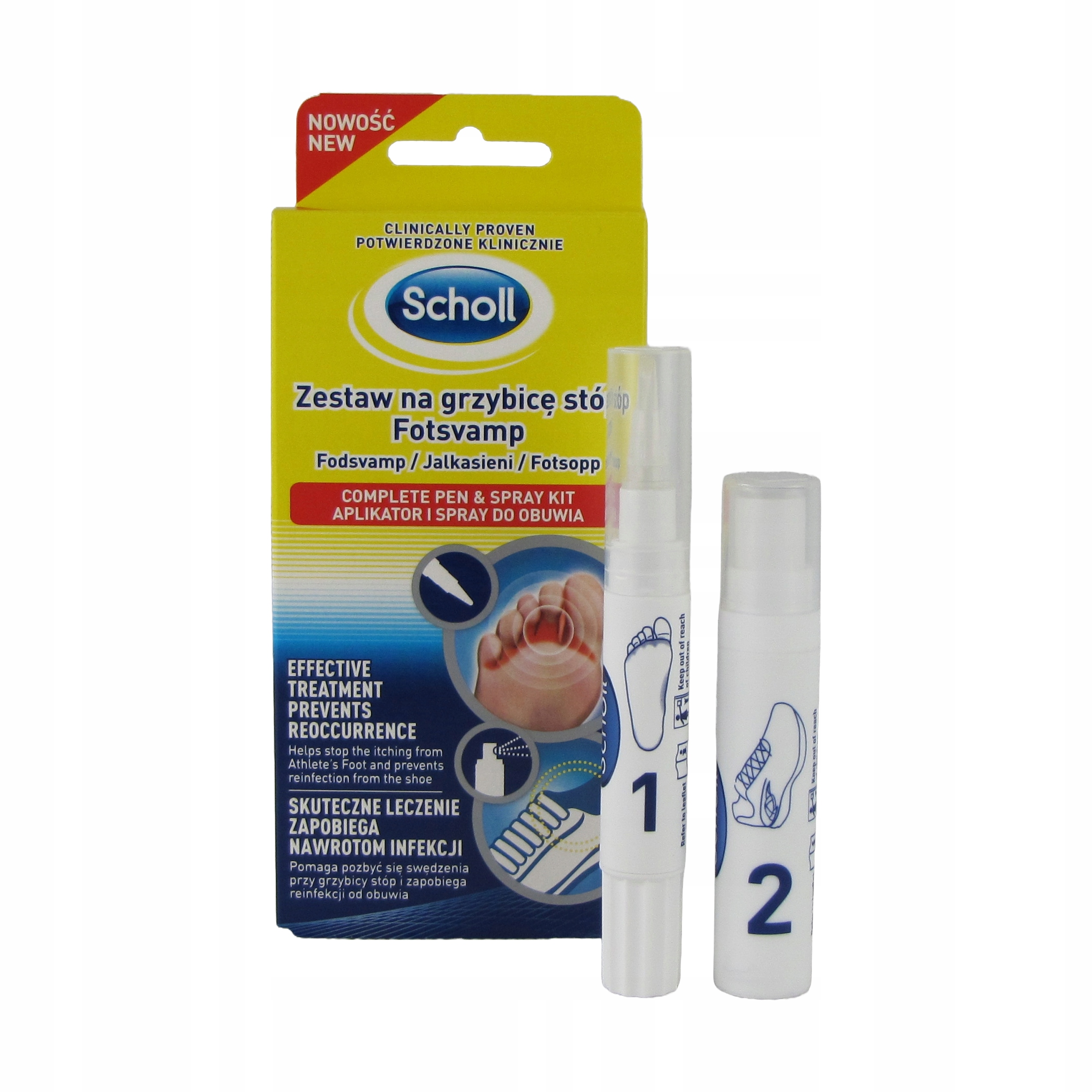 SCHOLL zestaw na grzybicę stóp, aplikator + spray EAN (GTIN) 5900627066401