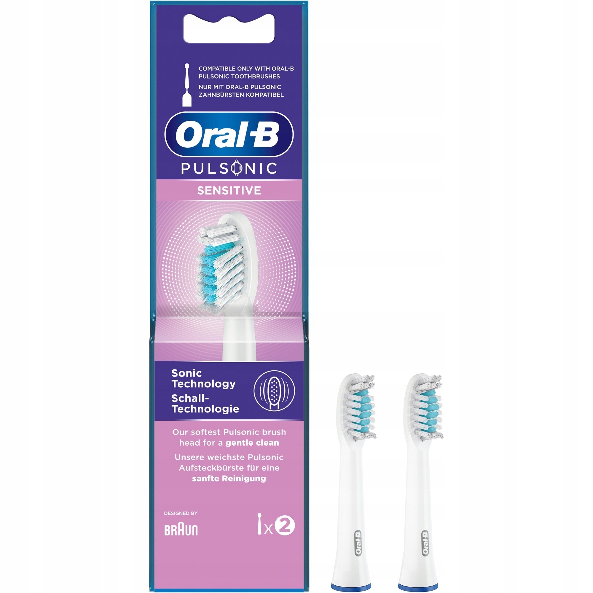 

2x Główka Oral-b Braun Pulsonic Sensitive SR32S-2