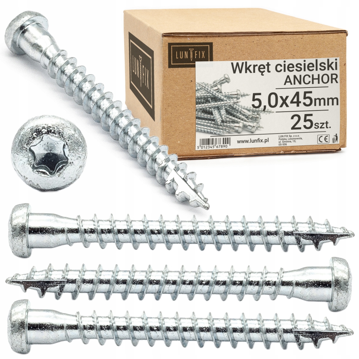 

Wkręty ciesielskie 5x45 Anchor do kątowników 25szt