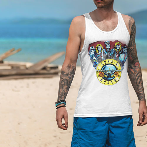 TANK TOP HORROR/ROCK GUNS N ROSES SKELETONS Rozmiar XXL